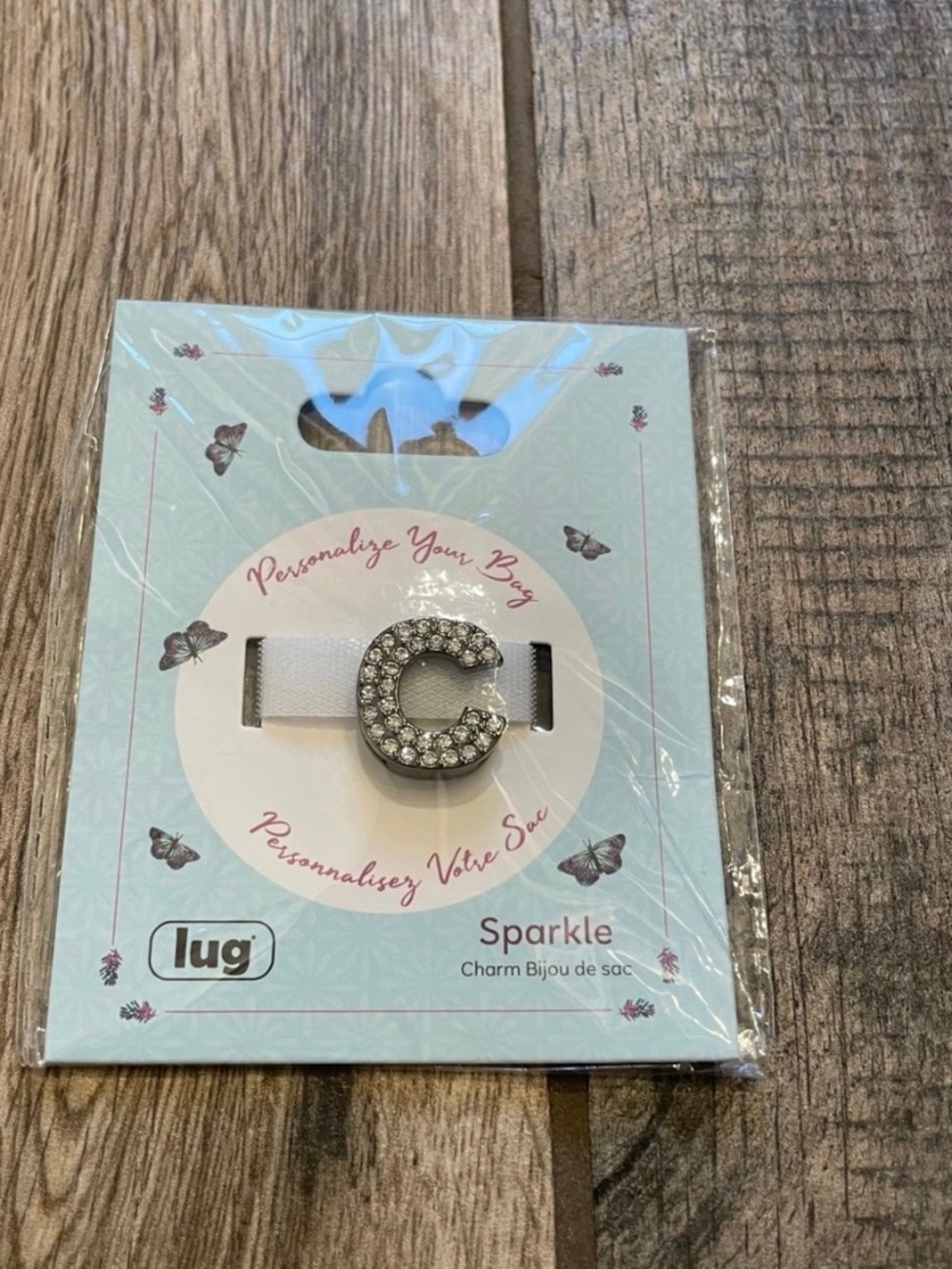 Lug Sparkle Charm Letter C